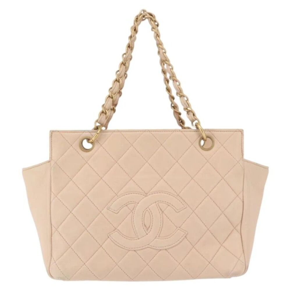 Chanel Petite Timeless Tote Quilted Calfskin Beige Leather Bag